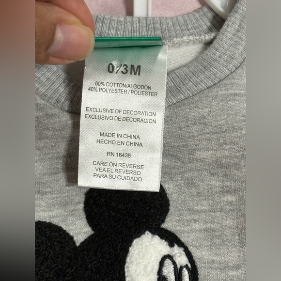 Disney Gray Mickey Mouse Set 0/3 months and A pillow sheet new - Picture 3 of 5